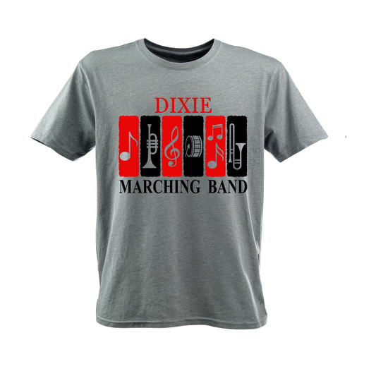 Dixie Marching Band Instrument Logo